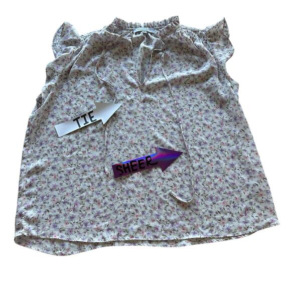 Womens Shirt 1X White Floral Spring Break Delicate Cottagecore Feminine Prairie - Picture 2 of 8